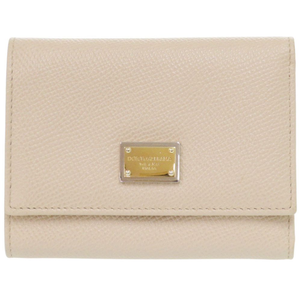Dolce & Gabbana Leather Beige Tri-fold Wallet 0918DOLCE&GABBANA